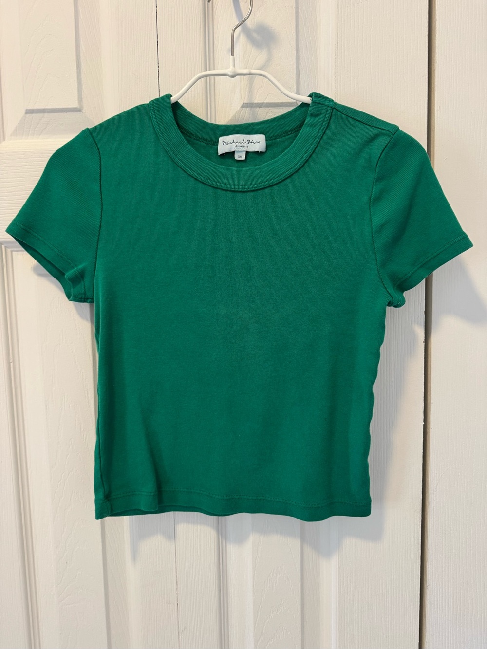 Michael Stars Mimi Cropped Tee in Kelly (Size XS).